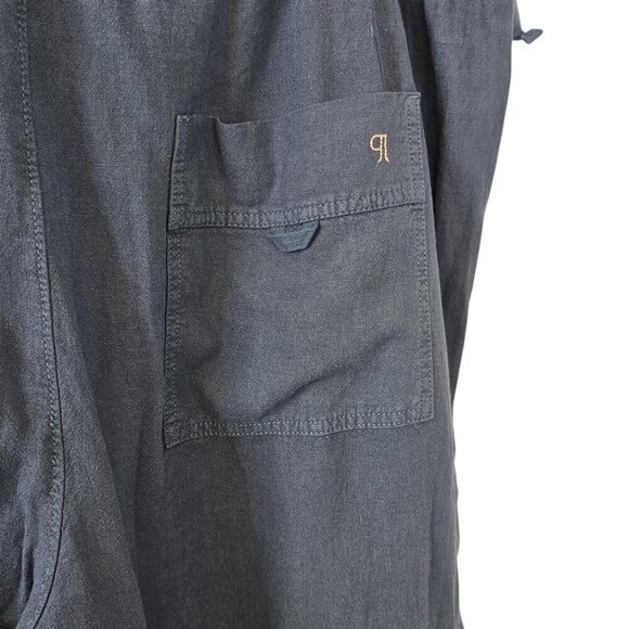 Anthropologie Pilcro Linen Blend Beach Cargo Pants, Blue, Wide Leg, Tie Waist,XL - Picture 12 of 12
